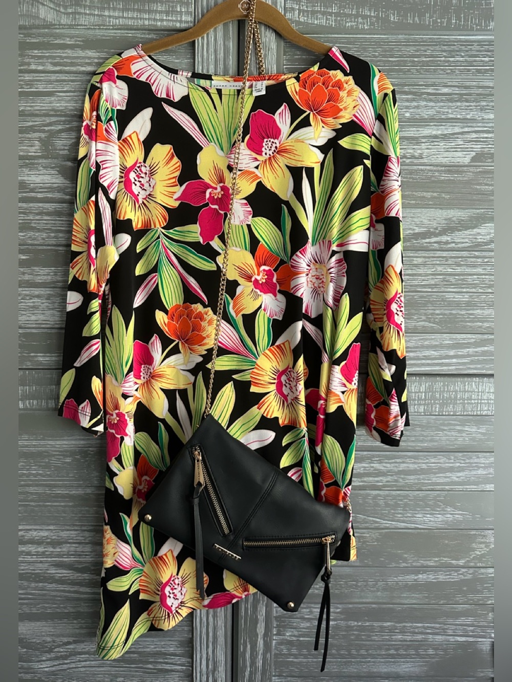 Susan Graver Liquid Knit Asymmetrical Hem Tunic